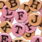 Peach Plastic Junkitz Spring Alphabet Buttons