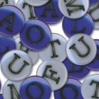 Gray Plastic Junkitz Dad Alphabet Buttons