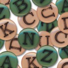 Army Green Plastic Junkitz Fall Alphabet Buttons