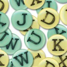 Mint Plastic Junkitz Baby Alphabet Buttons